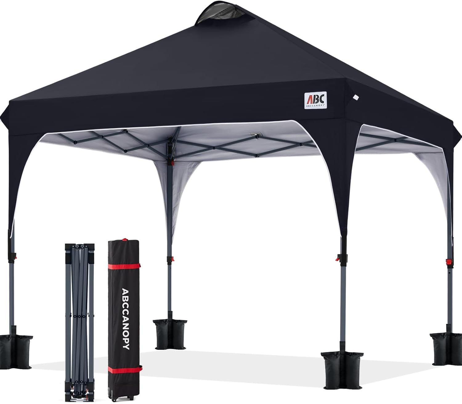 ABCCANOPY 8x8 Pop up Canopy Tent Instant Outdoor Shelter, Black