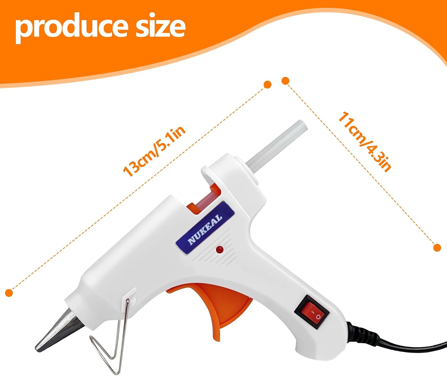 Mini Hot Glue Gun Kit 12 Pieces, Hot Melt Glue Guns for Kids School Craft Project DIY Arts and Home Quick Repairs, 20 Watts, 6 Colors (Navy Blue, White, Green, Orange, Red, Sky Blue)