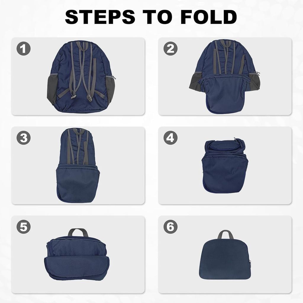 HOLYLUCK 20L lightweight packable Hiking Daypack Foldable Backpack for Men Women Small Travel Outdoor Foldable Shoulder Bag