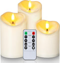 Homemory Outdoor Waterproof Flameless Candles, LED Candle with Remote, 3Pcs