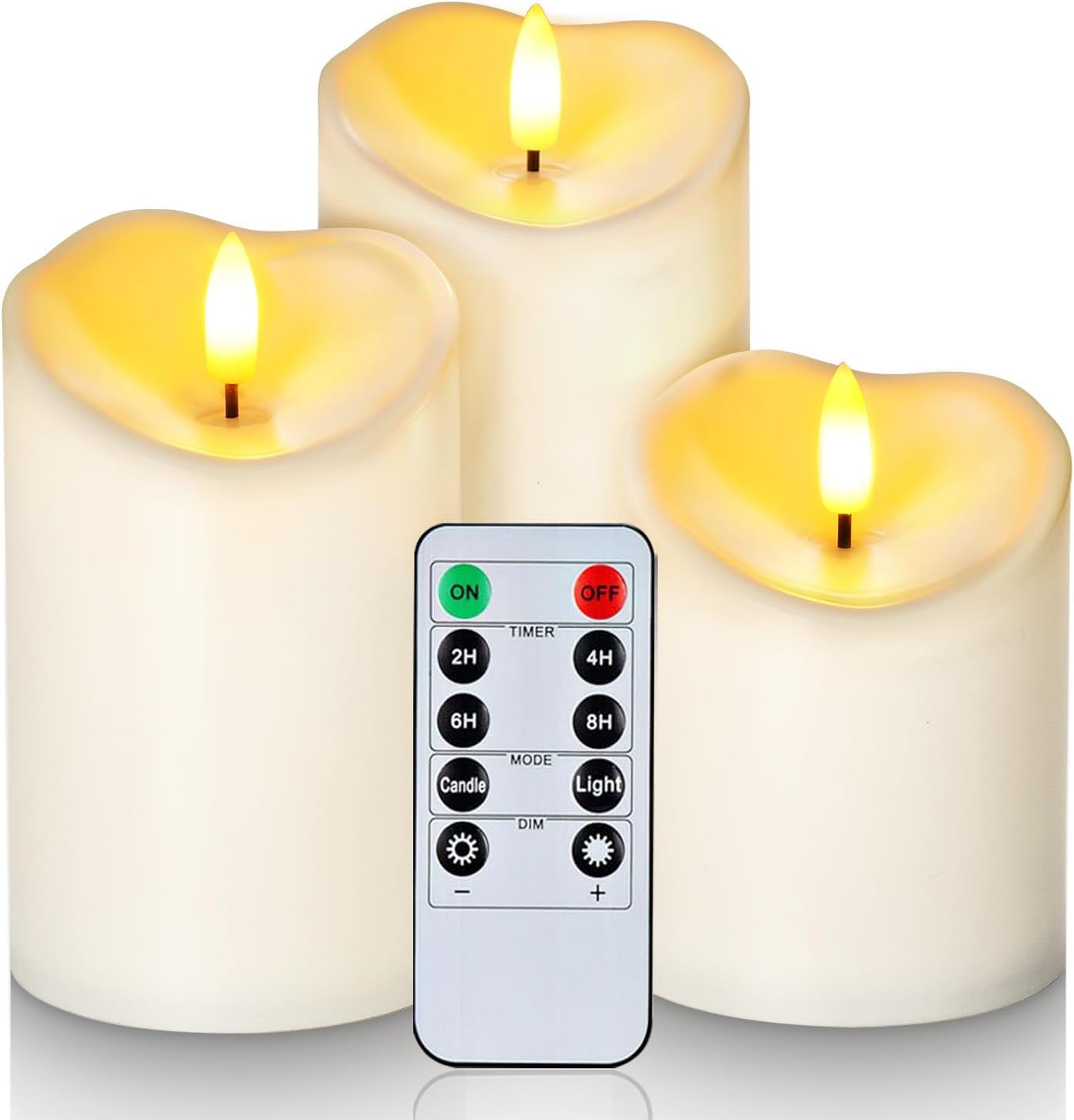 Homemory Outdoor Waterproof Flameless Candles, LED Candle with Remote, 3Pcs