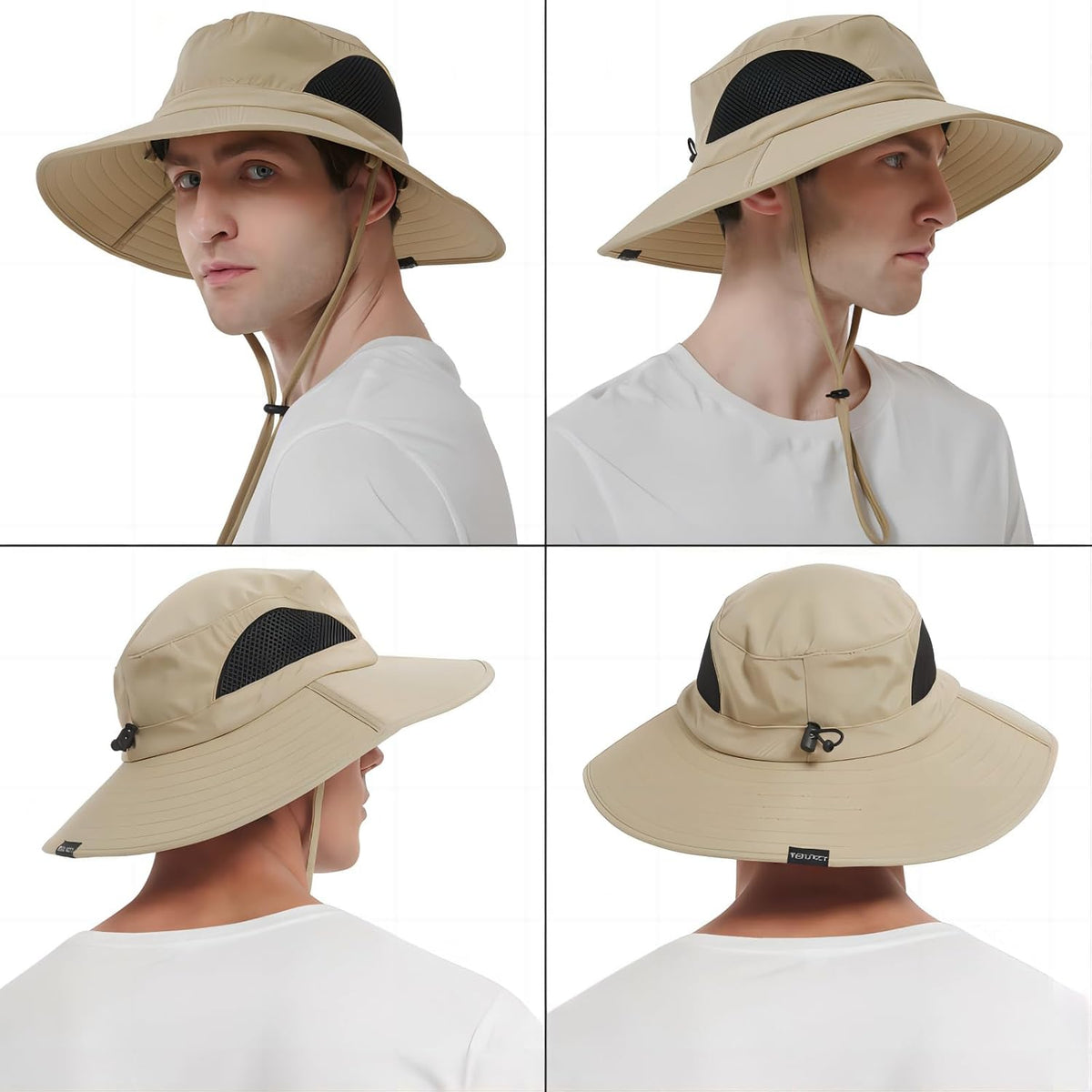 Wide Brim Sun Bucket Hat, Waterproof Boonie Hat for Men & Women