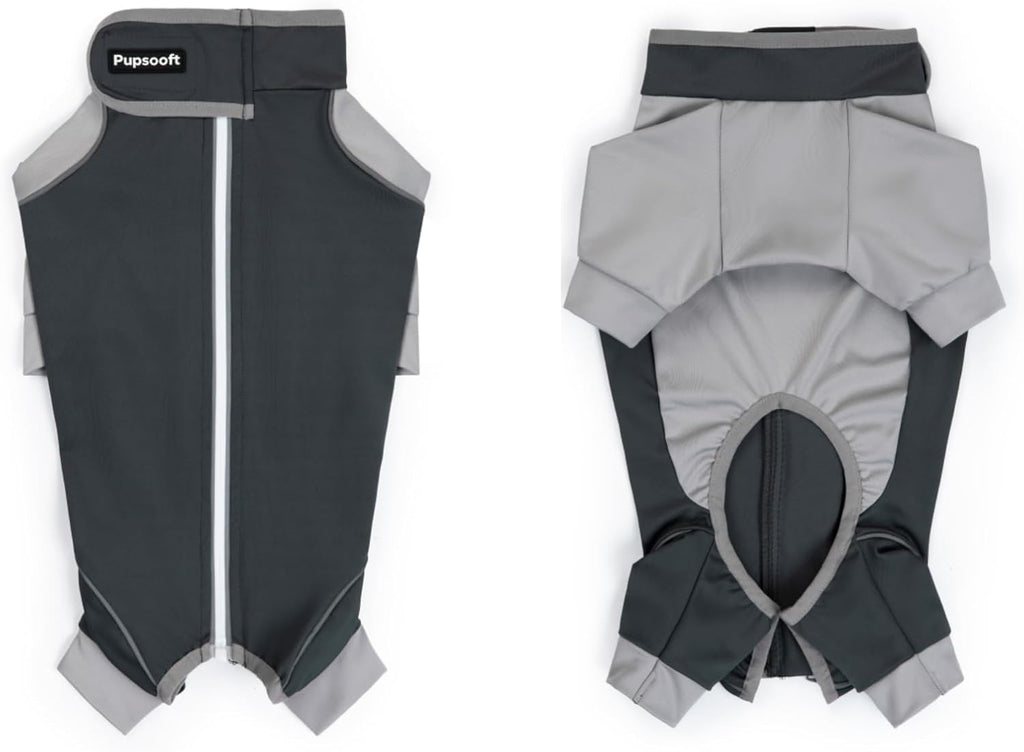 Outdoor Dog Body Suit, Water-Repellent & Dirt-Proof Dog Jumpsuit with Elastic Fit & Reflective Trims, Shedding Control, All-Weather Protection for Recovery Dogs Apparel (Meteorites, XX-Large)