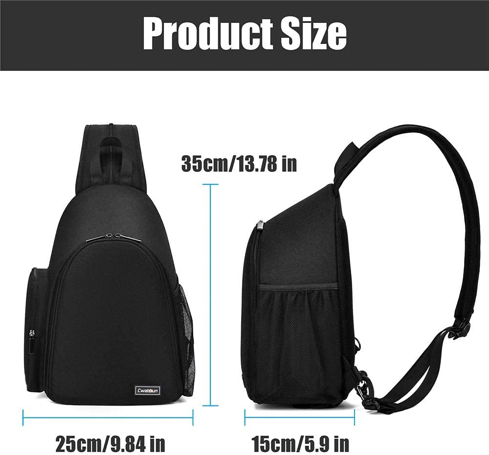 Cwatcun Sling Camera Bag, Camera Shoulder Crossbody Backpack, DSLR/SLR/Mirrorless Camera Case, Shockproof Photography Camera Chest Bag with Tripod Holder, Compatible with Canon/Nikon/Sony/Fuji