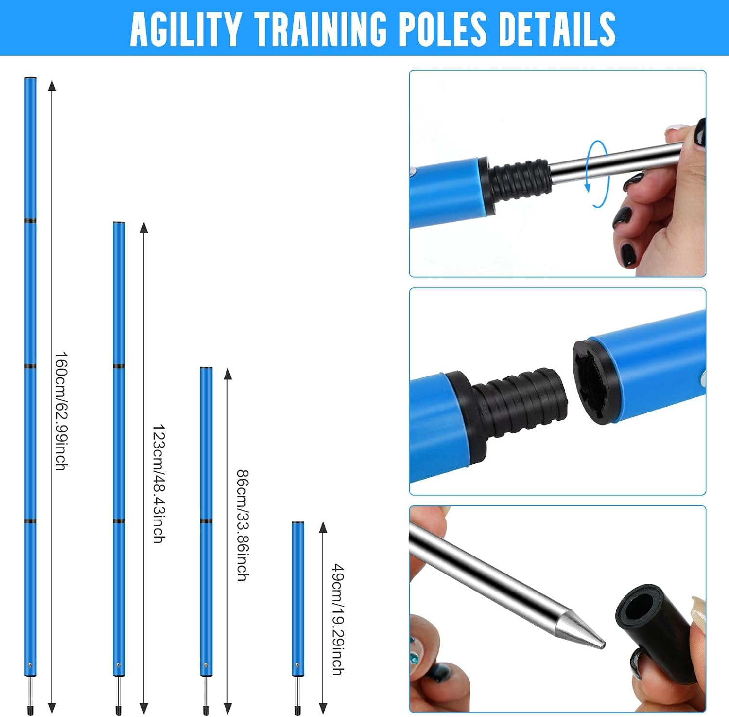Soccer Agility Training Equipment, Includes 20ft Agility Ladder, 6 Adjustable Agility Poles, 10 Disc Cones, Jump Rope-Speed Training Set for Soccer Football Basketball Athletes