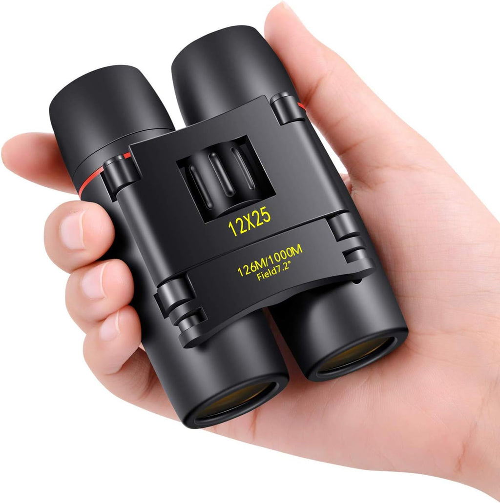 POLDR 12X25 Small Pocket Binoculars Compact for Adults