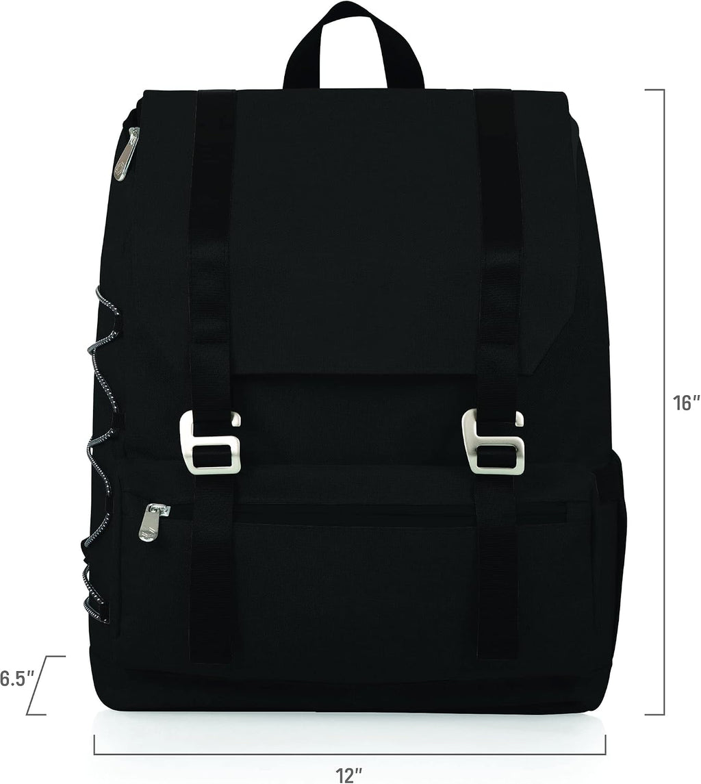 Picnic TIME OTG Traverse Backpack Cooler, Modern Backpack Cooler with 28-Can Capacity, Fully Insulated Outdoor Bag with Water Resistant Interior, Pockets, Straps, and Bottle Opener, (Black)