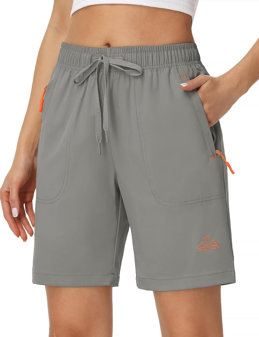 Rdruko Women's Hiking Shorts 8" Quick Dry Shorts with Pockets