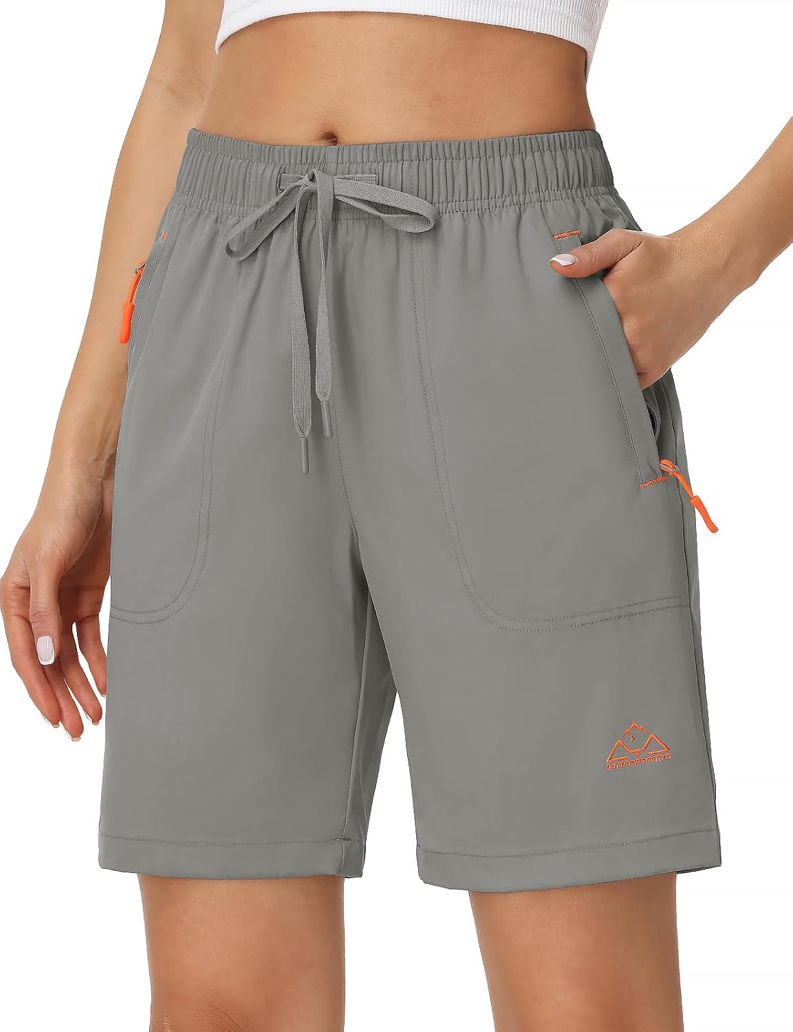 Rdruko Women's Hiking Shorts 8" Quick Dry Shorts with Pockets