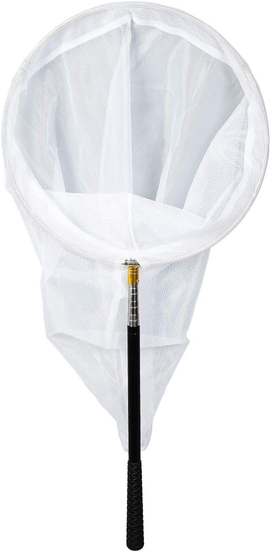 Professional Insect and Butterfly Net with 14" Ring, 26" Net Depth, 59" Telescopic Handle Full Extends to 73" Stainless Lockable