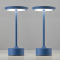 PUSU Rechargeable Table Lamps Set of 2, Blue Cordless Portable Desk Lamp