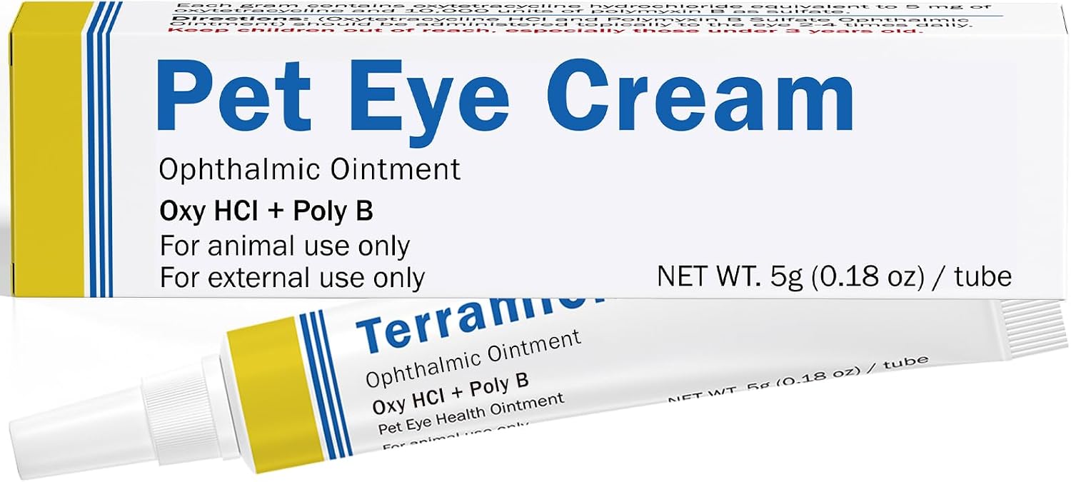 Starmixus Pet Eye Ointment, Soothes Irritation, Discharge & Tear Stains, Professional-Grade Eye Cream for Cats, Dogs, Horses, Birds, Cattle, Sheep and Puppies, Kitten - 1 Tube 5g (0.18oz)