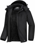 CAMELSPORTS Mens Winter Jacket Waterproof Warm Snow Ski Jackets Faux Fur Fleece Rain Coats with Removable Hood