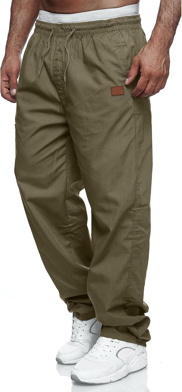 Rela Bota Mens Casual Jogger Pants Cargo Pants Drawstring Sweatpants