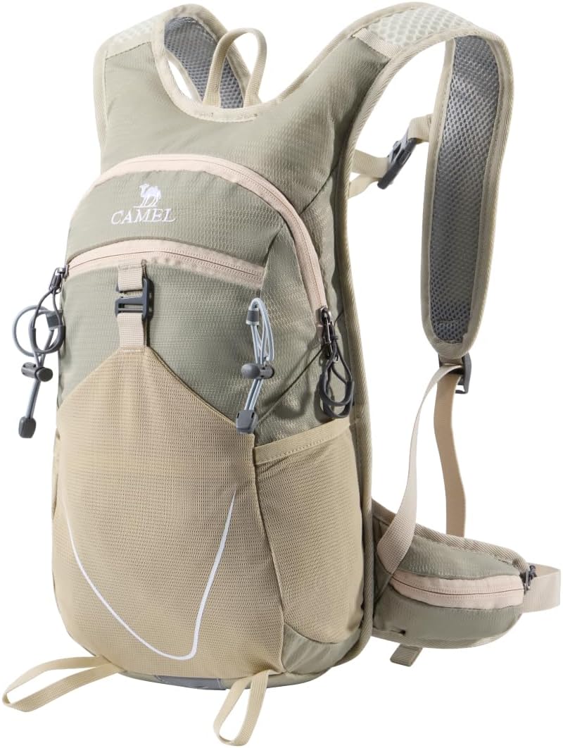 CAMEL Small Hiking Backpack for Women Men Lightweight Travel Daypack Cycling Bag Water Resistant Sports Backpacks