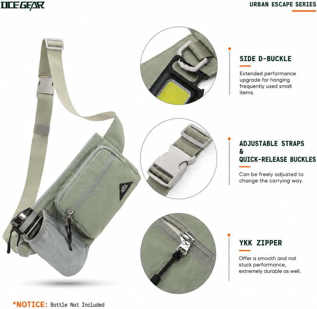 Fanny Pack with Water Bottle Holder for Men Women Waist Bag Running Waist Pack Waterproof for Outdoor Travel Cycling Climbing Walking Fit All Phones (Bottle Not Included) (Mint Green)