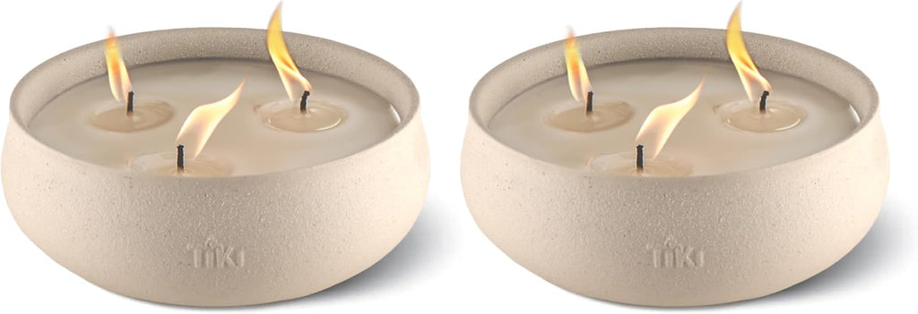 TIKI Citronella Concrete Candle 2 Pack Outdoor Tabletop Décor