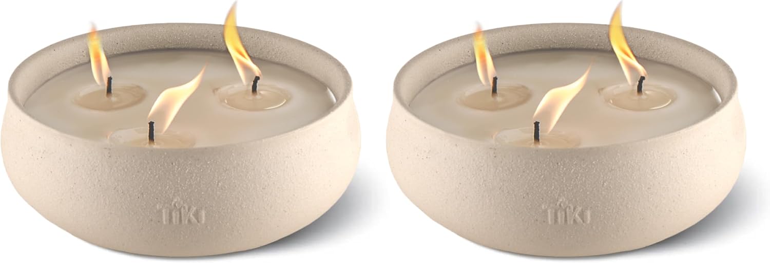 TIKI Citronella Concrete Candle 2 Pack Outdoor Tabletop Décor