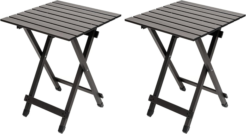 SUNNYFEEL Folding Camping Table - Lightweight Aluminum Portable Picnic Table for Cooking, Beach, Hiking, Travel, Fishing, BBQ, Indoor Outdoor Small Foldable Camp Tables