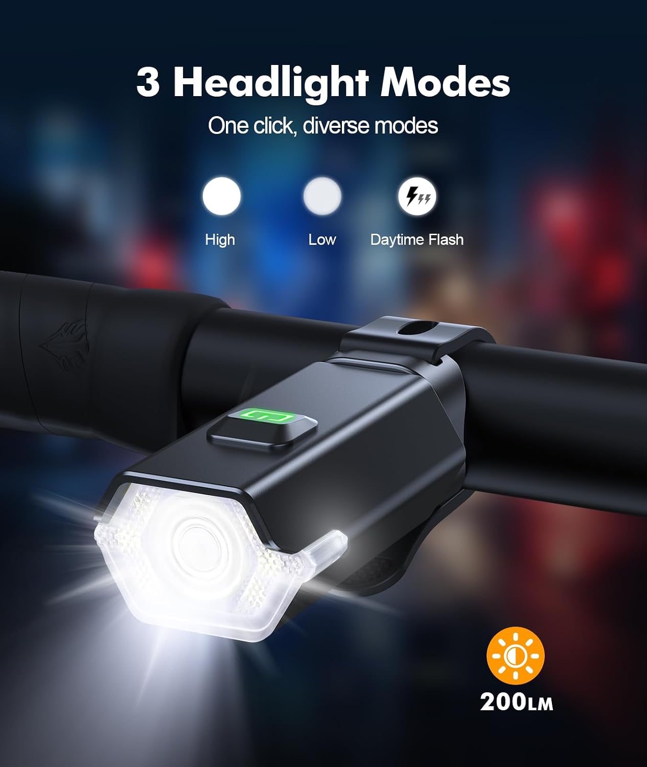 Zewdov High Lumen Super Bright Bike Lights for Night Riding, Adjustable Modes Bicycle Lights Front and Rear, Rechargeable & IP65 Waterproof Bike Headlight and Taillight Set for Cycling Electronics