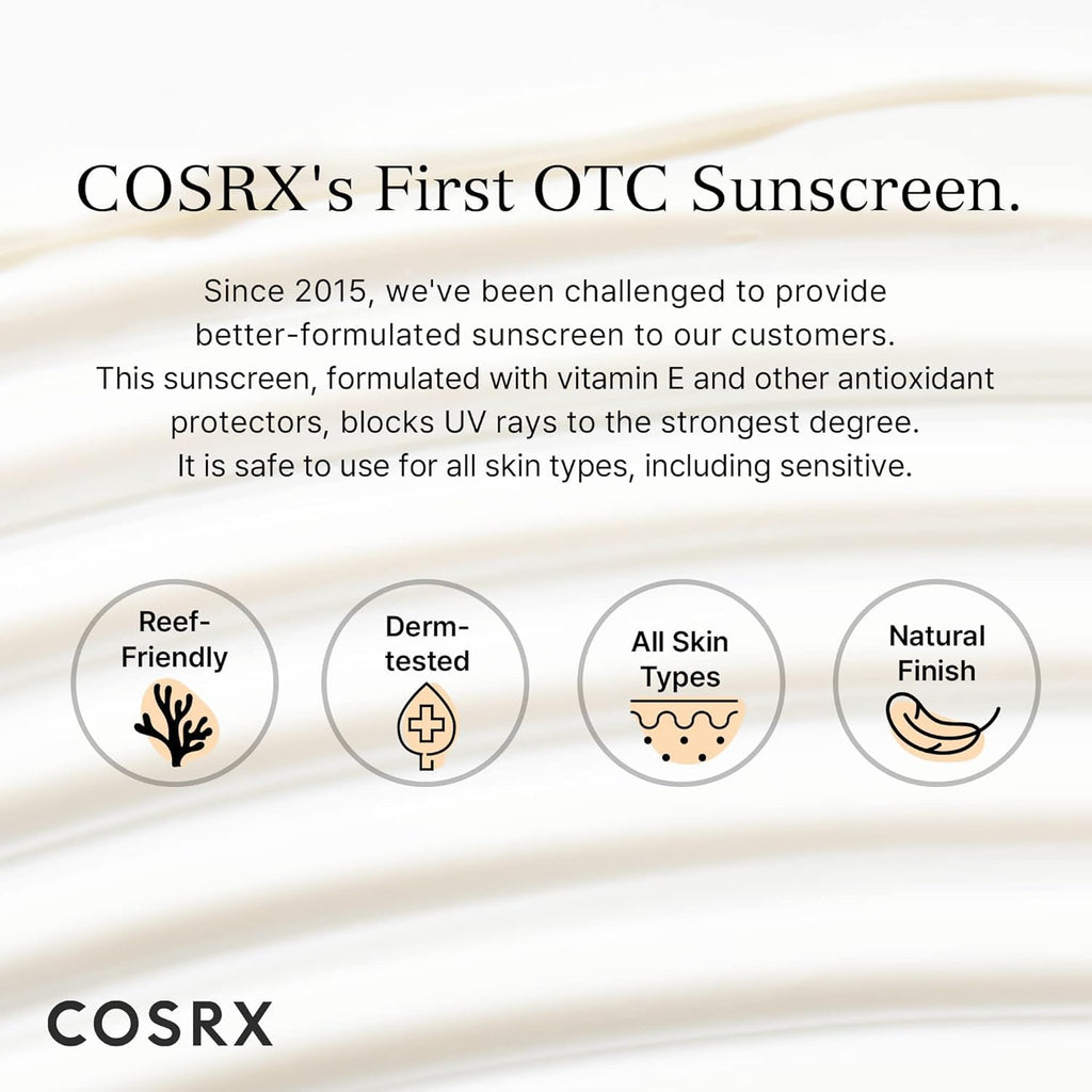 COSRX Vitamin E Sunscreen SPF 50, Natural Glow, for Oily Skin, 1.69 fl oz