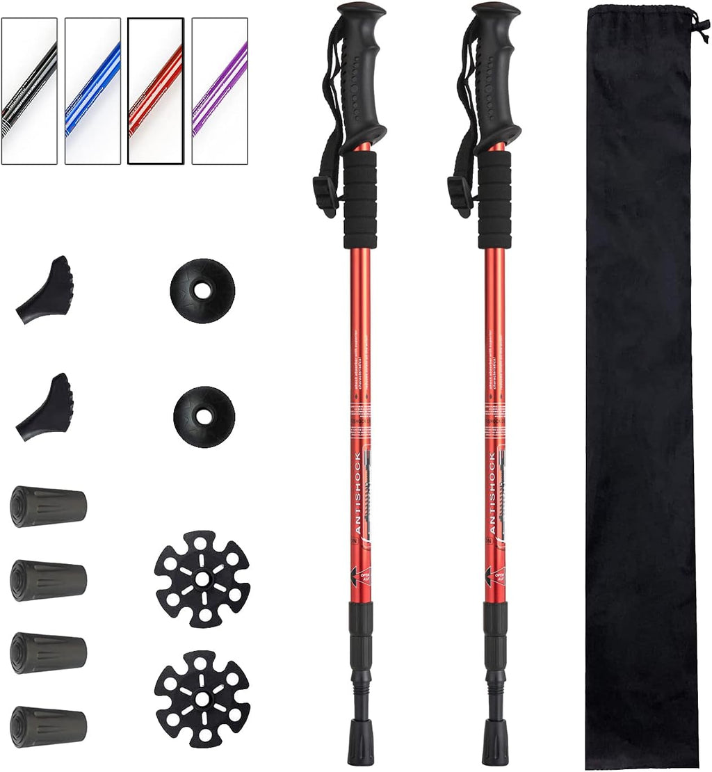 Aihoye Trekking Poles,Adjustable Shock Absorbing Hiking Walking Stick-2Pcs