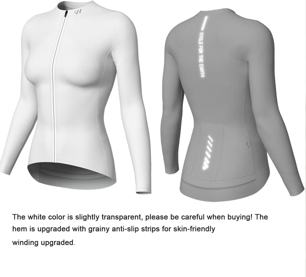 Wulibike Cycling Jersey Women Long Sleeve,Bike Shirts for Women Biking Tops Breathable Cycle Jerseys with 4 Pockets