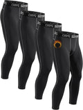 4 Pack Thermal Underwear Long Johns Fleece Base Layer Bottoms Thermal Leggings for Men Compression Pants