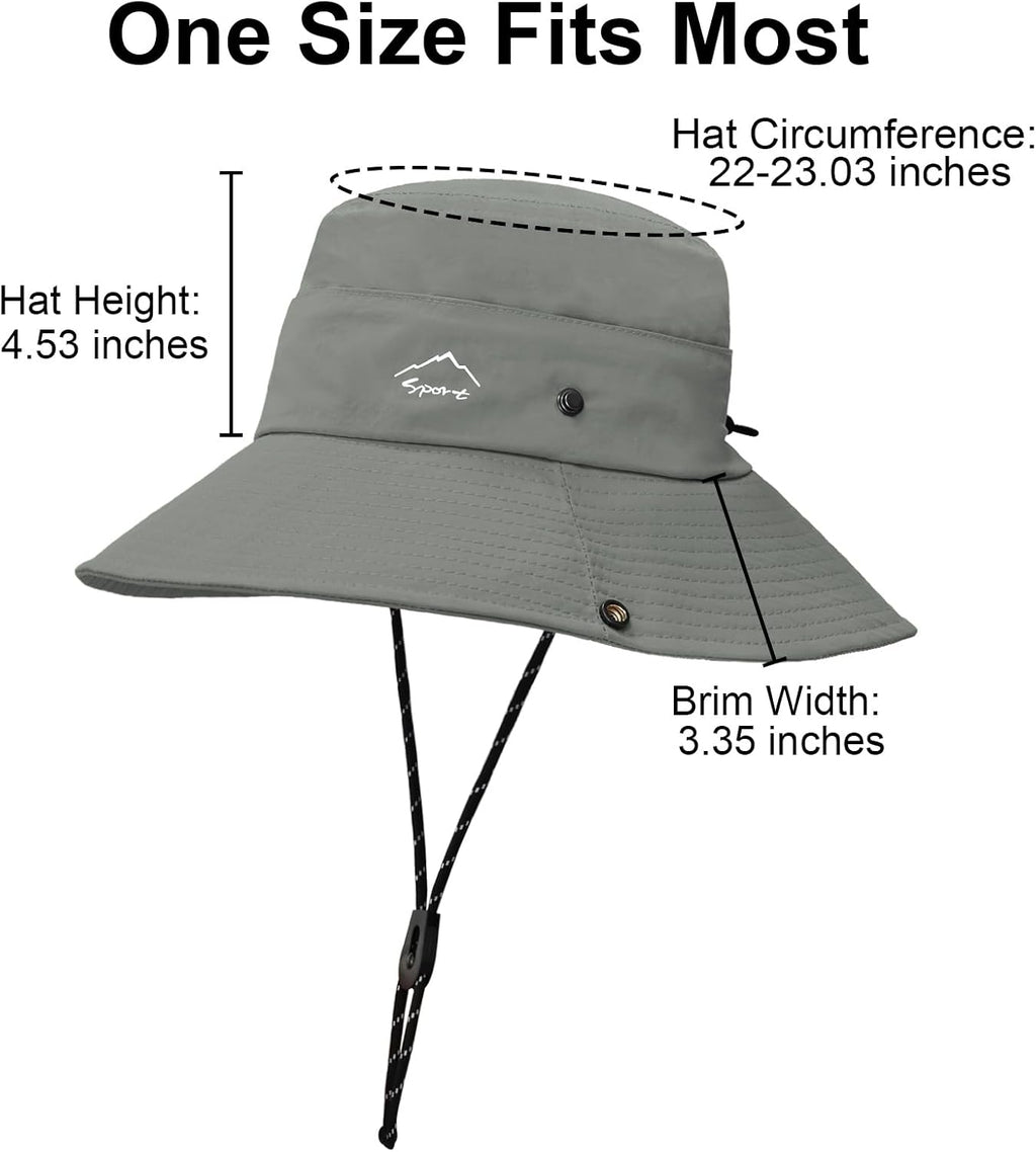 Sun Hats for Women Bucket Hat UV Protection Fishing Hat Wide Brim Safari Hats 2 in 1 Zip-Off Sun Visor Hats UPF 50+