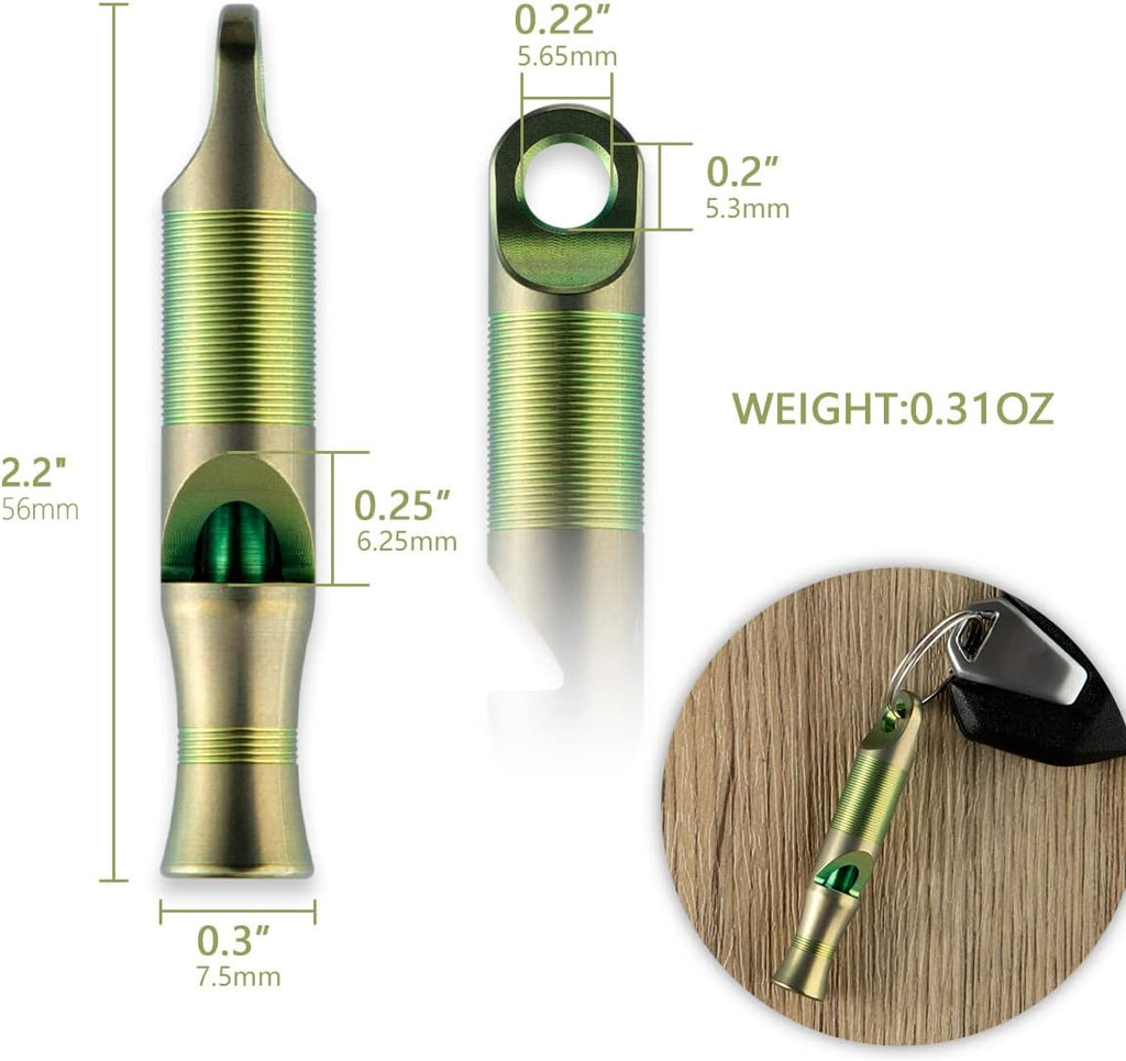 WeKnife Titanium Emergency Whistle Survival Loud, with Paracord