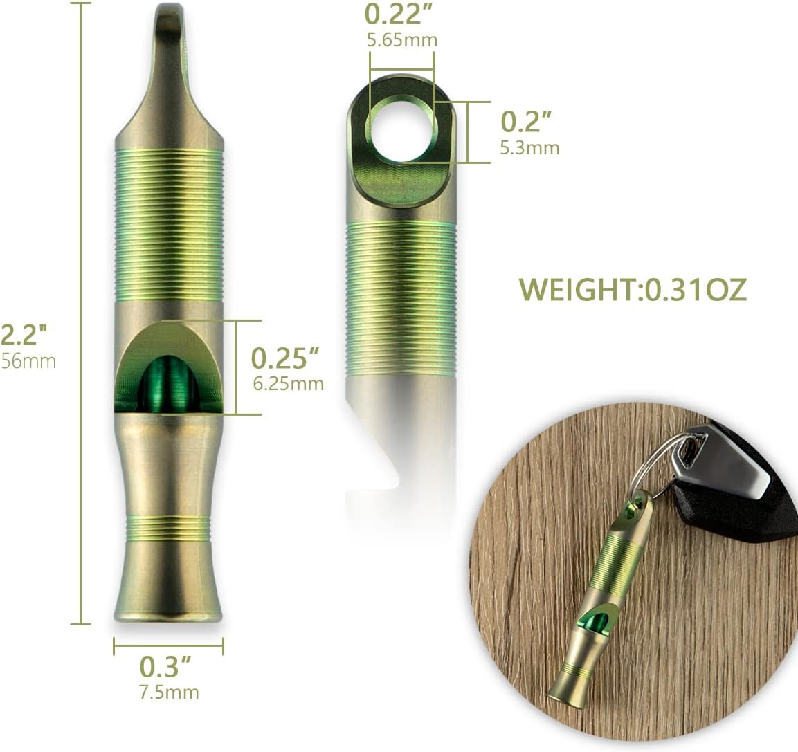 WeKnife Titanium Emergency Whistle Survival Loud, with Paracord