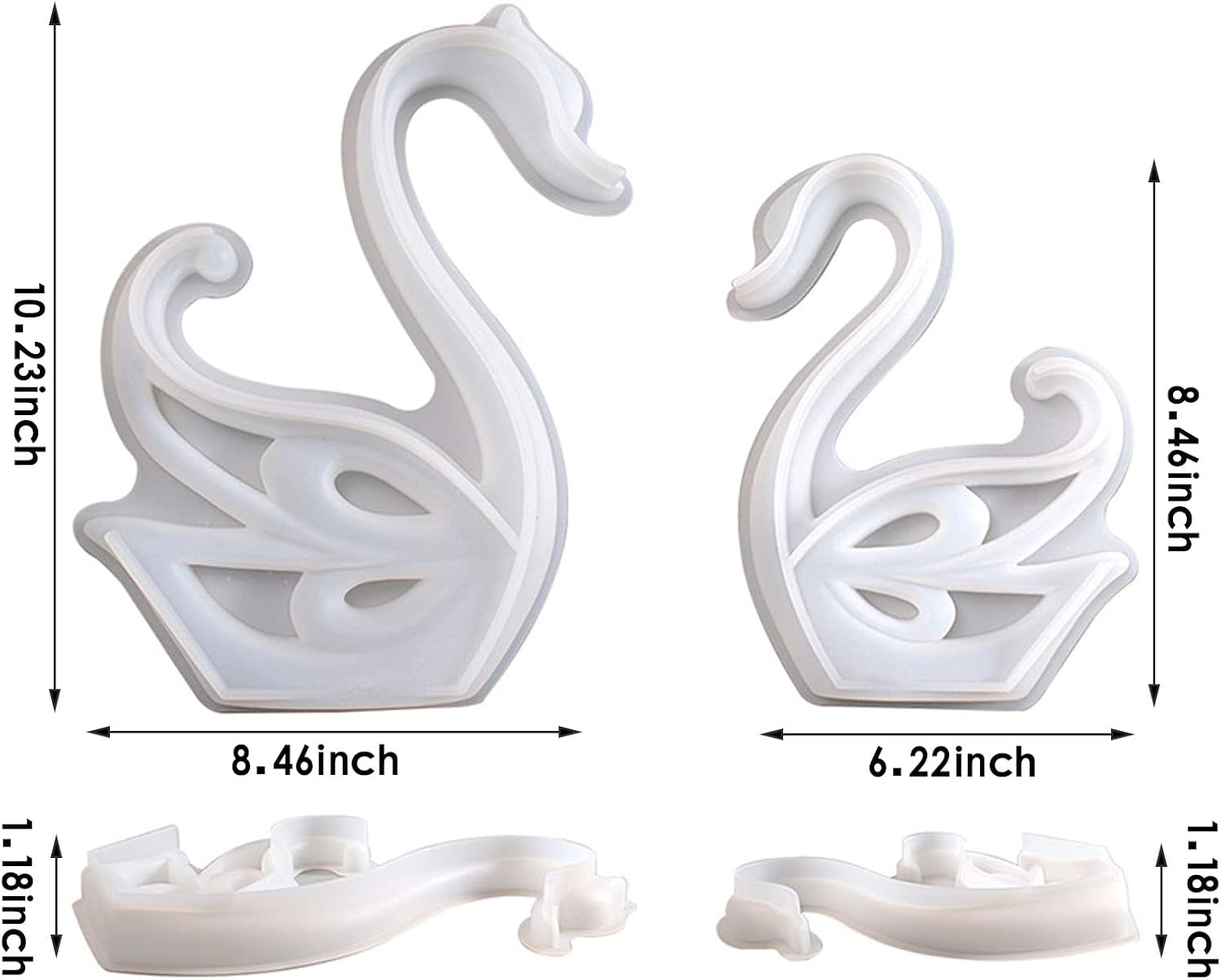 Large Swan Resin Molds,Couple Swan Silicone Epoxy Moulds,3D Animal Ornament Resina Casting Mold for DIY Resin Crafts,Cabinets Decor,Home Office Decoration,Wedding,Valentine