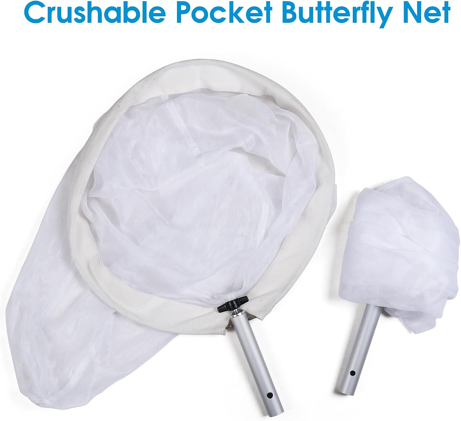 Advanced Insect and Butterfly Net, Crushable Pocket Butterfly Net with Detachable Push-Fit Handle