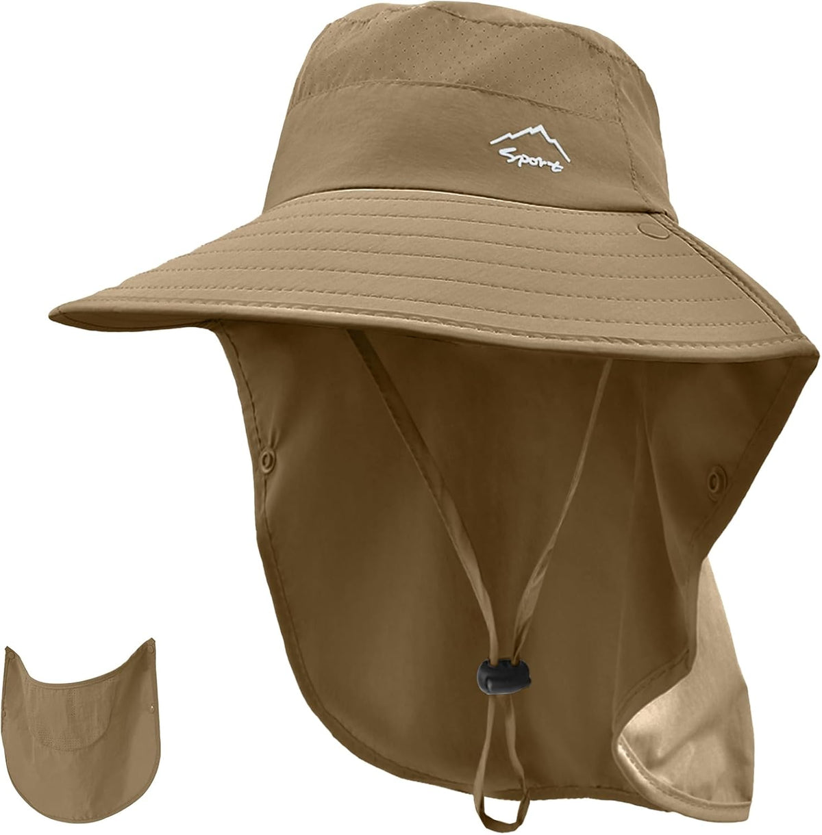 Rosoz Sun Hat for Men Women with Neck Flap& Removable Face Cover Wide Brim