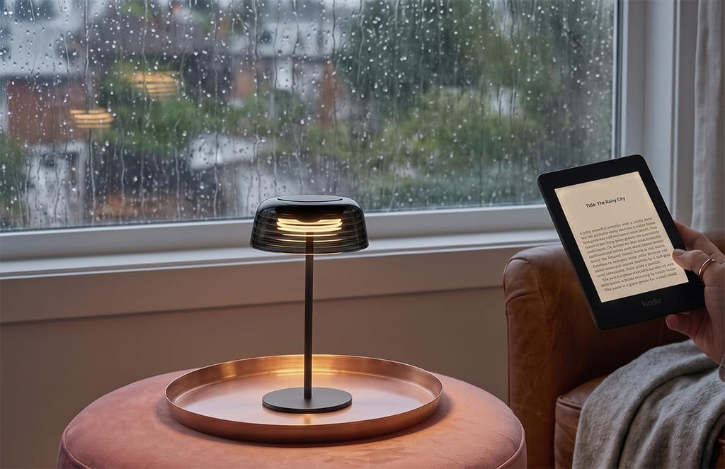 Artistic Cordless Table Lamp, Rechargeable&Waterproof (Black)