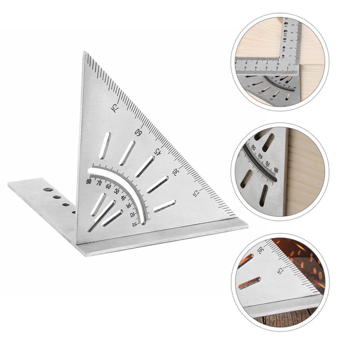 Stainless Steel Triangular Measuring Ruler for Carpentry Marking