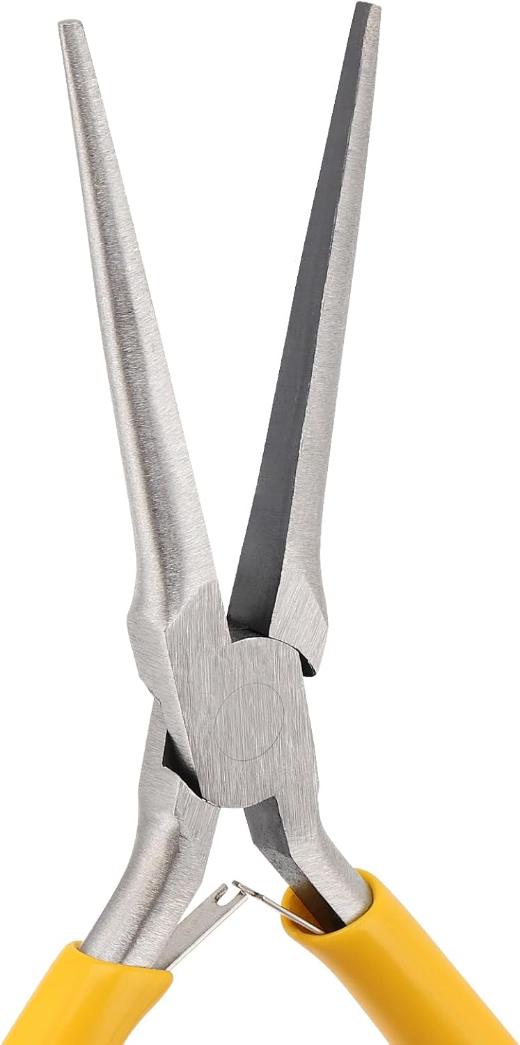 SEUNMUK 10 Pack 6 Inch Long Needle Nose Pliers Set, Precision Long Nose Pliers with Comfort Grip Handles, Extra Long Needle Nose Pliers for Jewelry Making, Bending Wire and Small Object Gripping
