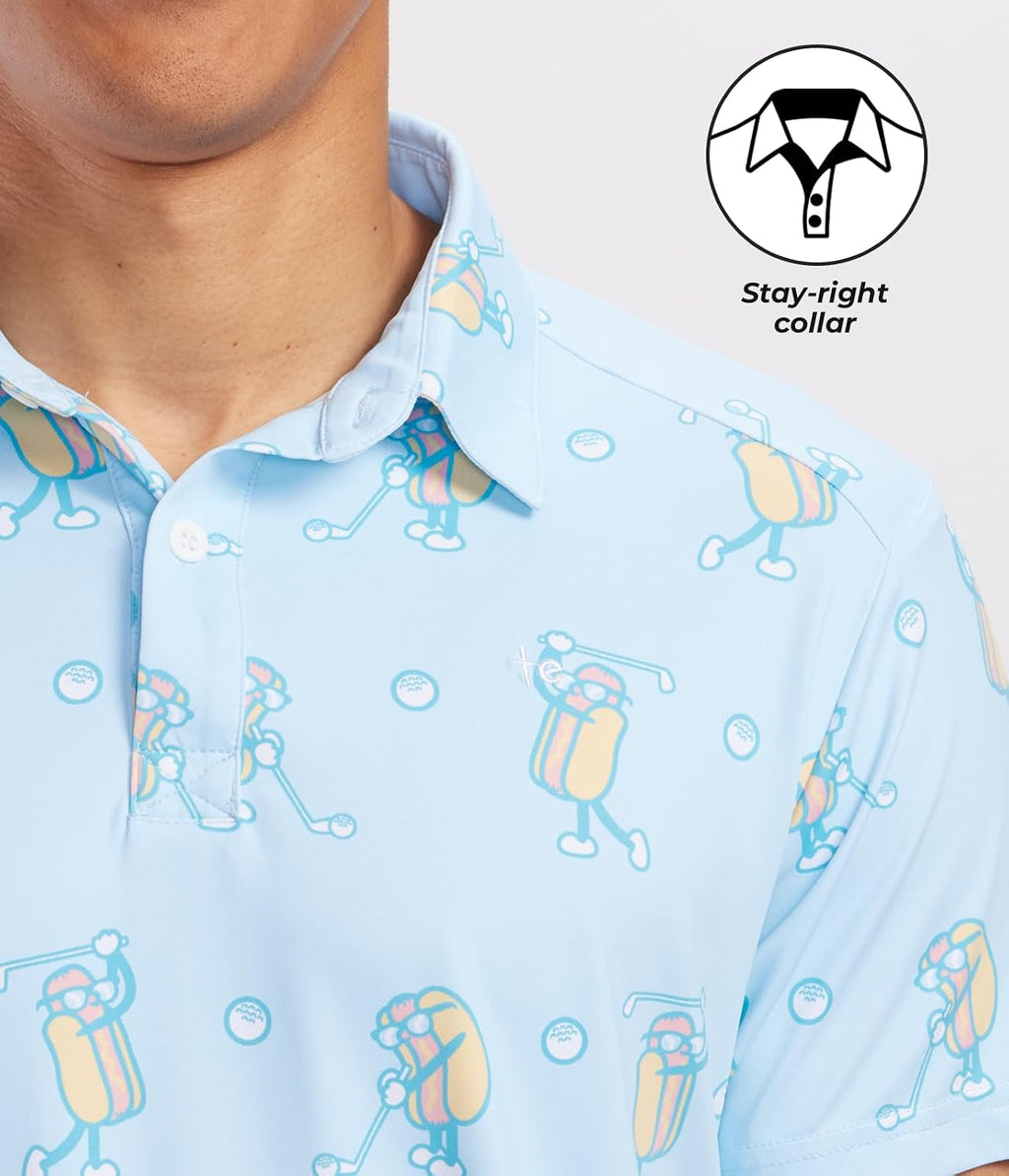 Tipsy Elves Men's Performance Golf Polo Shirt - Funny Novelty Golf Gift
