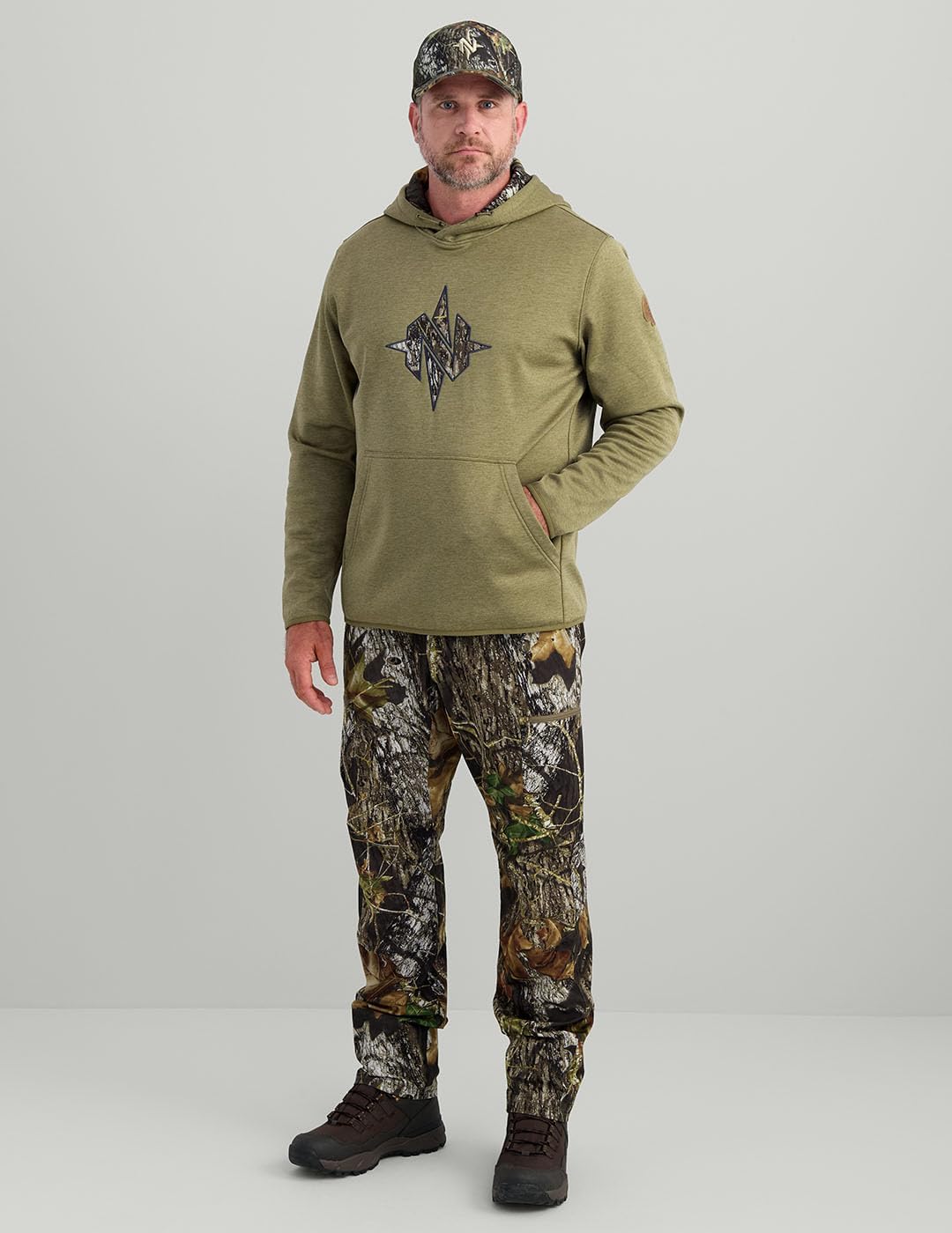 Nomad Men's North Star Hoodie, Comfortable Midweight Hunting Hoodie With Camo Logo for Everyday and Outdoor Lifestyle