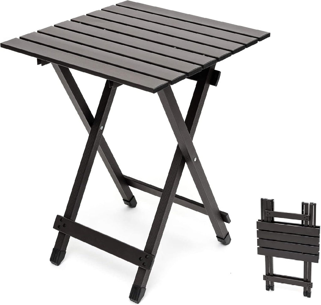 SUNNYFEEL Folding Camping Table - Lightweight Aluminum Portable Picnic Table for Cooking, Beach, Hiking, Travel, Fishing, BBQ, Indoor Outdoor Small Foldable Camp Tables