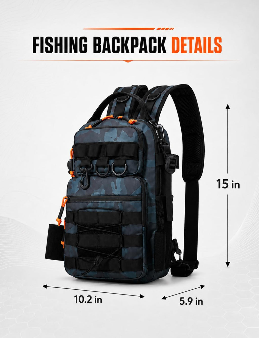 2 in 1 Compact Tactical Fishing Backpack with Tackle Boxes, Lightweight Waterproof Tackle Bag Fit 2 * 3600 Tackle Boxes, 2 Rod Holders Storage, Fishing Accessories Gift for Men Green