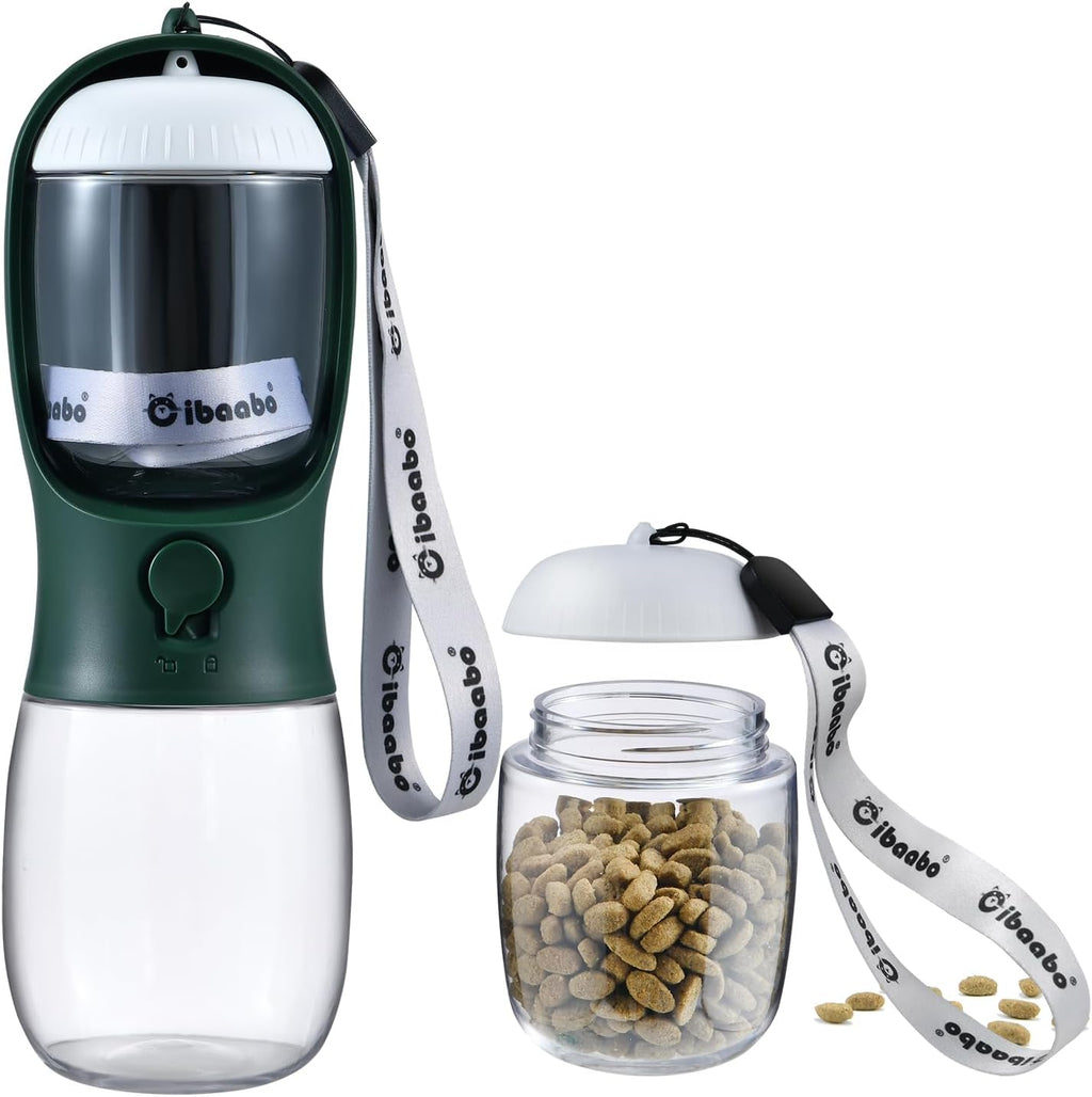 Cibaabo Dog Water Bottle Portable with Food Container & Filter for Travel
