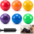 Seenelling 6 Pack Massage Exercise Balls for Myofascial Release, Inflatable Pilates Yoga Ball Set with Pump for Core Training, Fitness, Stretching, Classroom Activities