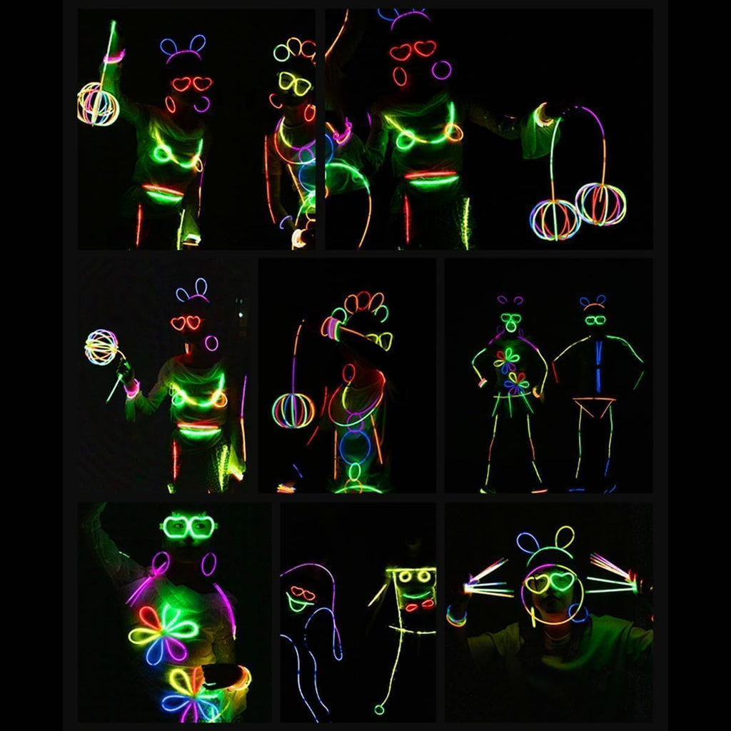 BUDI 467Pcs Glow Sticks Party Favors for Kid Adult Halloween Toys Bulk Pack