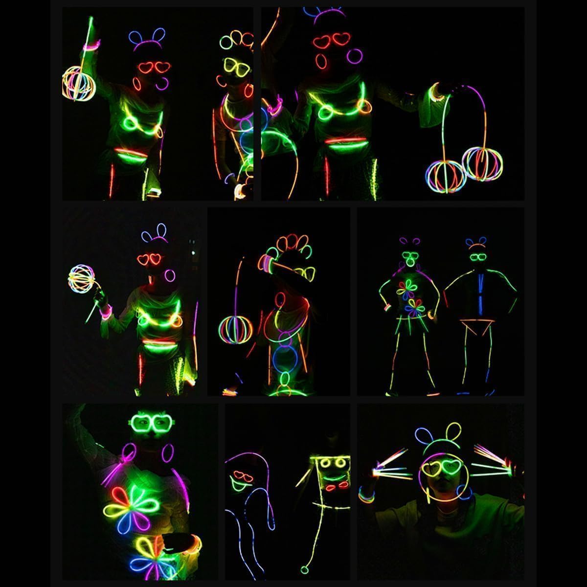 BUDI 467Pcs Glow Sticks Party Favors for Kid Adult Halloween Toys Bulk Pack