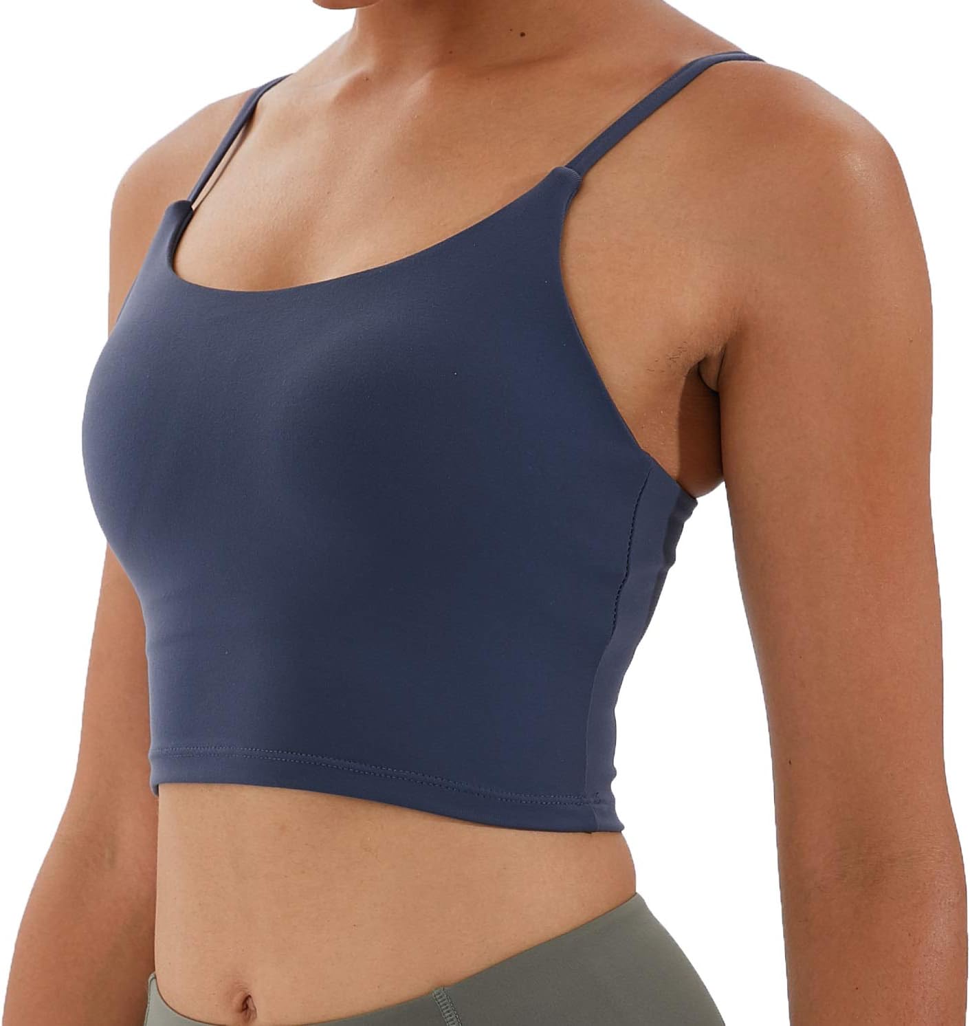 Women's Strappy Stretch Sports Bra Longline Yoga Tank Top Fitness Bra Workout Camisole Crop Tops for Teen Girl