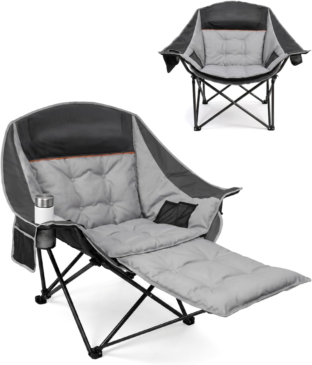 HOPERAN Oversized Camping Chair with Foot Rest, 500lbs Padded Lawn Chairs