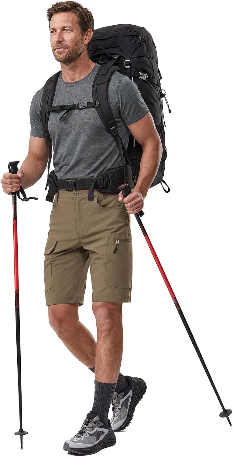 Hiauspor Men's Hiking Cargo Shorts: Quick Dry Lightweight with 6 Pockets