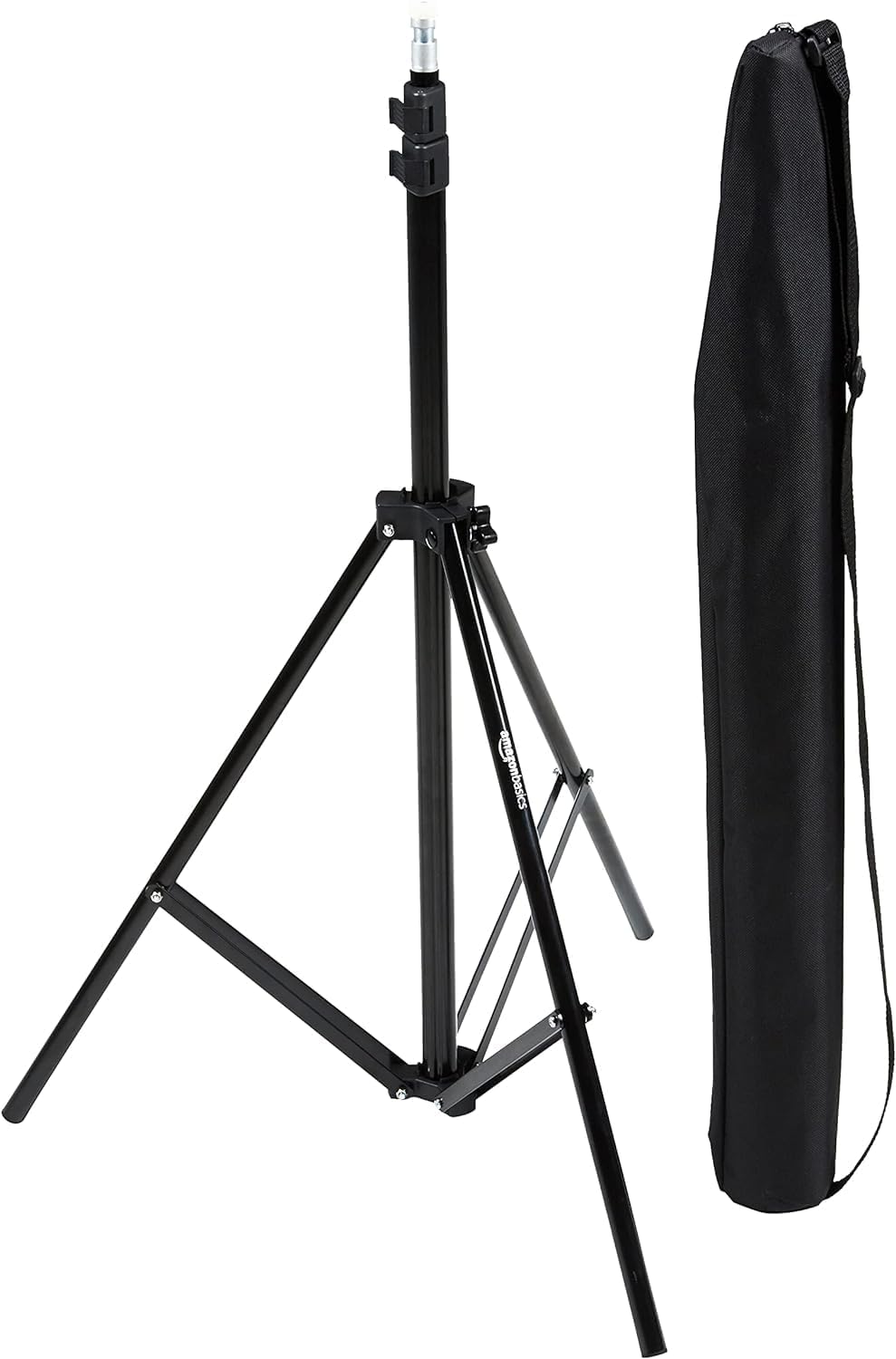 Amazon Basics Portable Aluminum Photography Light Stand Tripod with Case, Adjustable 2.8-6.7 Feet, Pack of 2, Black