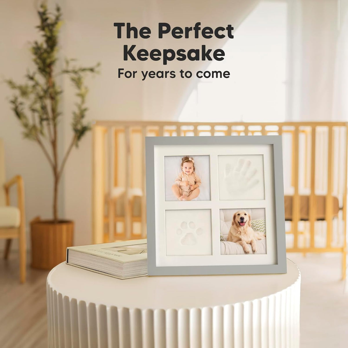 KeaBabies Baby Hand and Footprint Kit, Baby Footprint Kit (Cloud Gray)